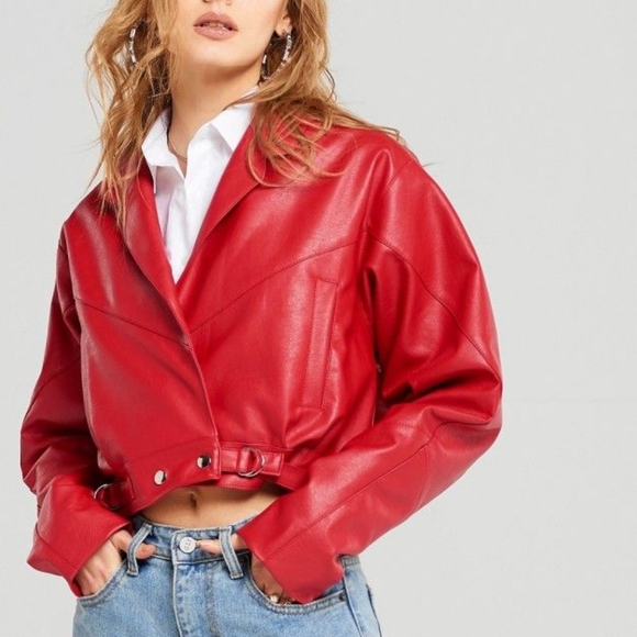 storets Jackets & Blazers - Storets Joan Dropped Shoulder Leather Jacket